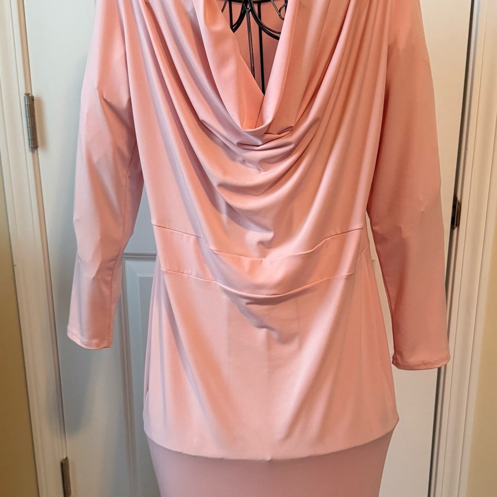 Elegant Pink Draped Dress